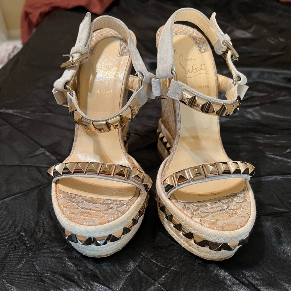 Christian louboutin wedges shoes authentic